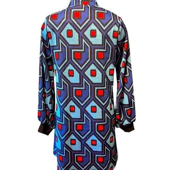 Tuckernuck Blue and Red Graphic Long Sleeve Blouse New with tag